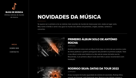 Modelo blog de música