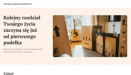 Szablon strony z usługami przeprowadzkowymi