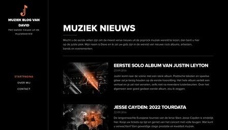 Muziek blog sjabloon