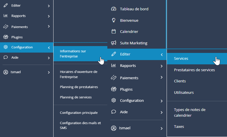 configuration et éditer