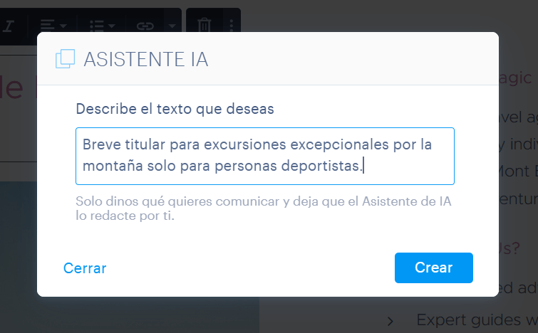 Solicitud a la IA para ajustar el titular a un público objetivo específico