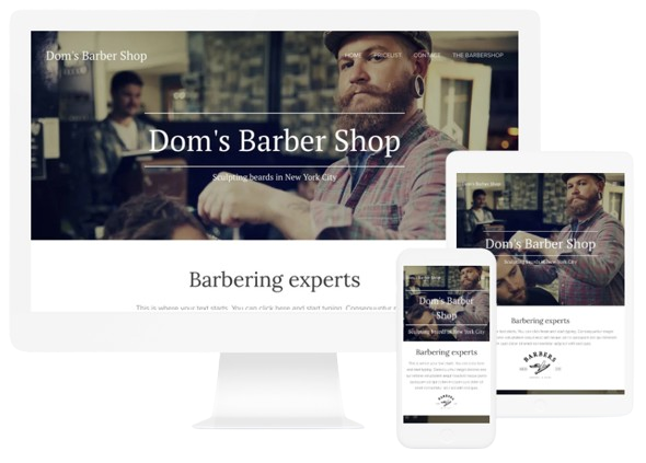 Webnode website template for a barber shop