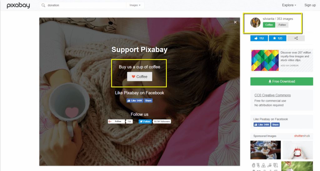 Exemple de don Accepter les dons