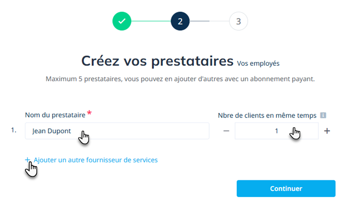créez vos prestataires