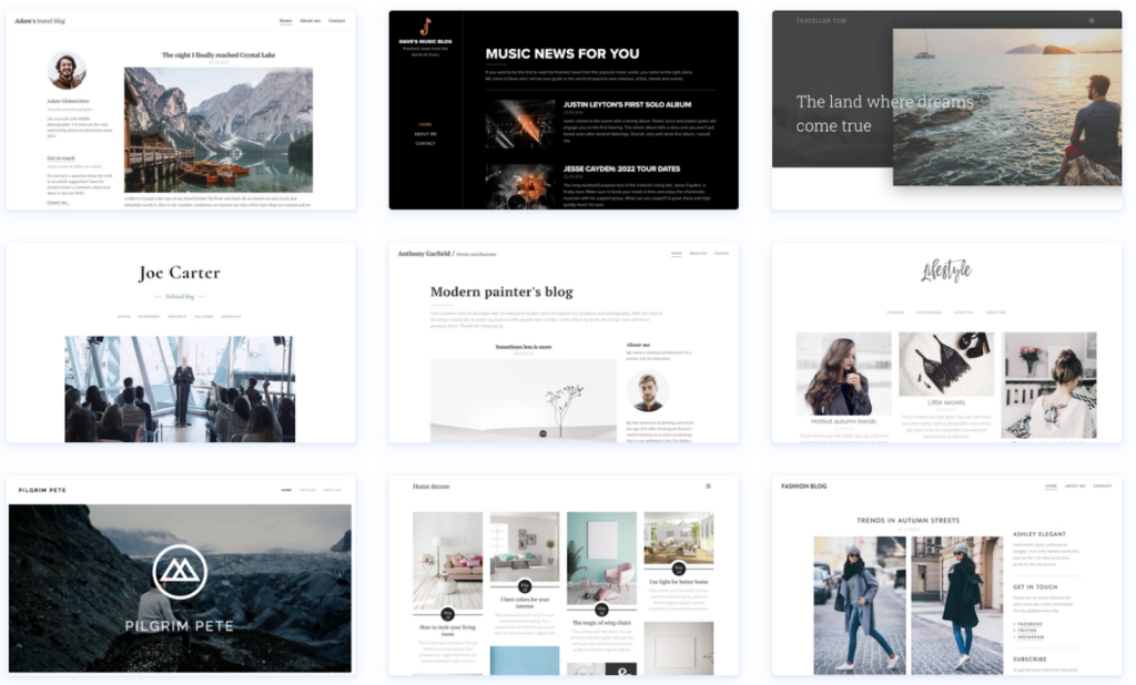 Webnode website templates
