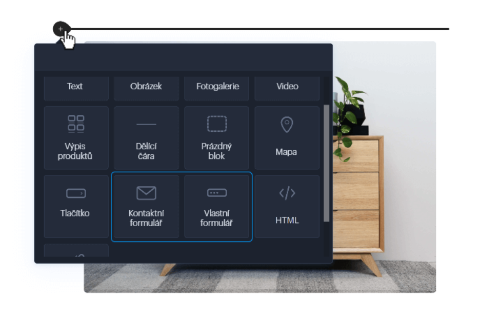 Jak přidat formulář v editoru Webnode 
