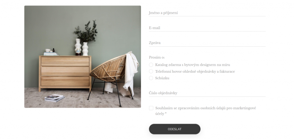 Přizpůsobený kontaktní formulář 