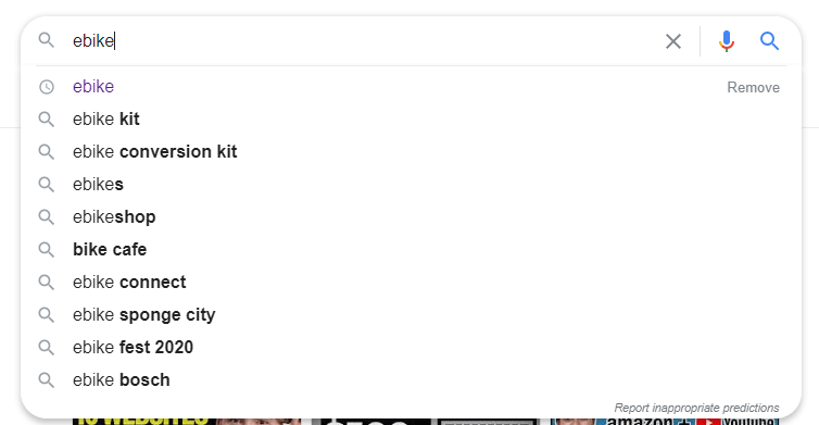 Fonctionnalité de remplissage automatique de Google