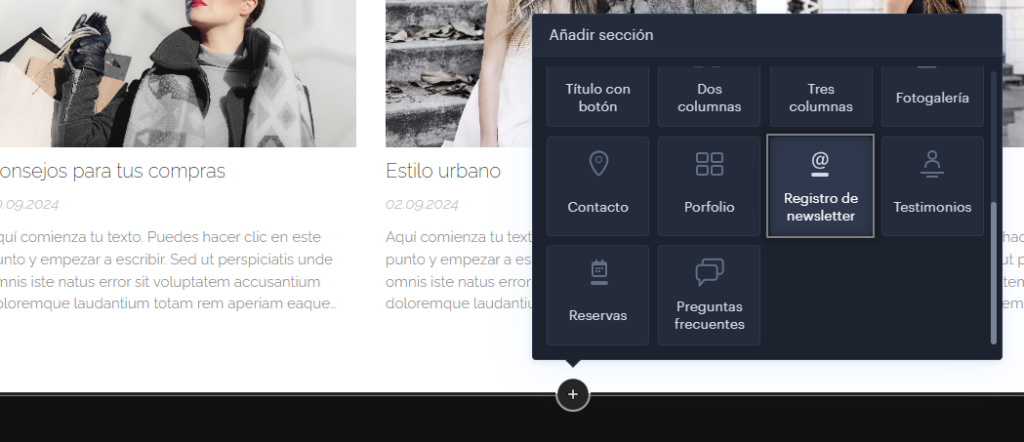 Formulario de inscripción al newsletter