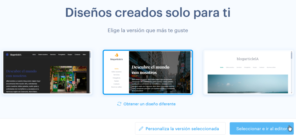 Plantillas para agencias de viajes generadas por IA